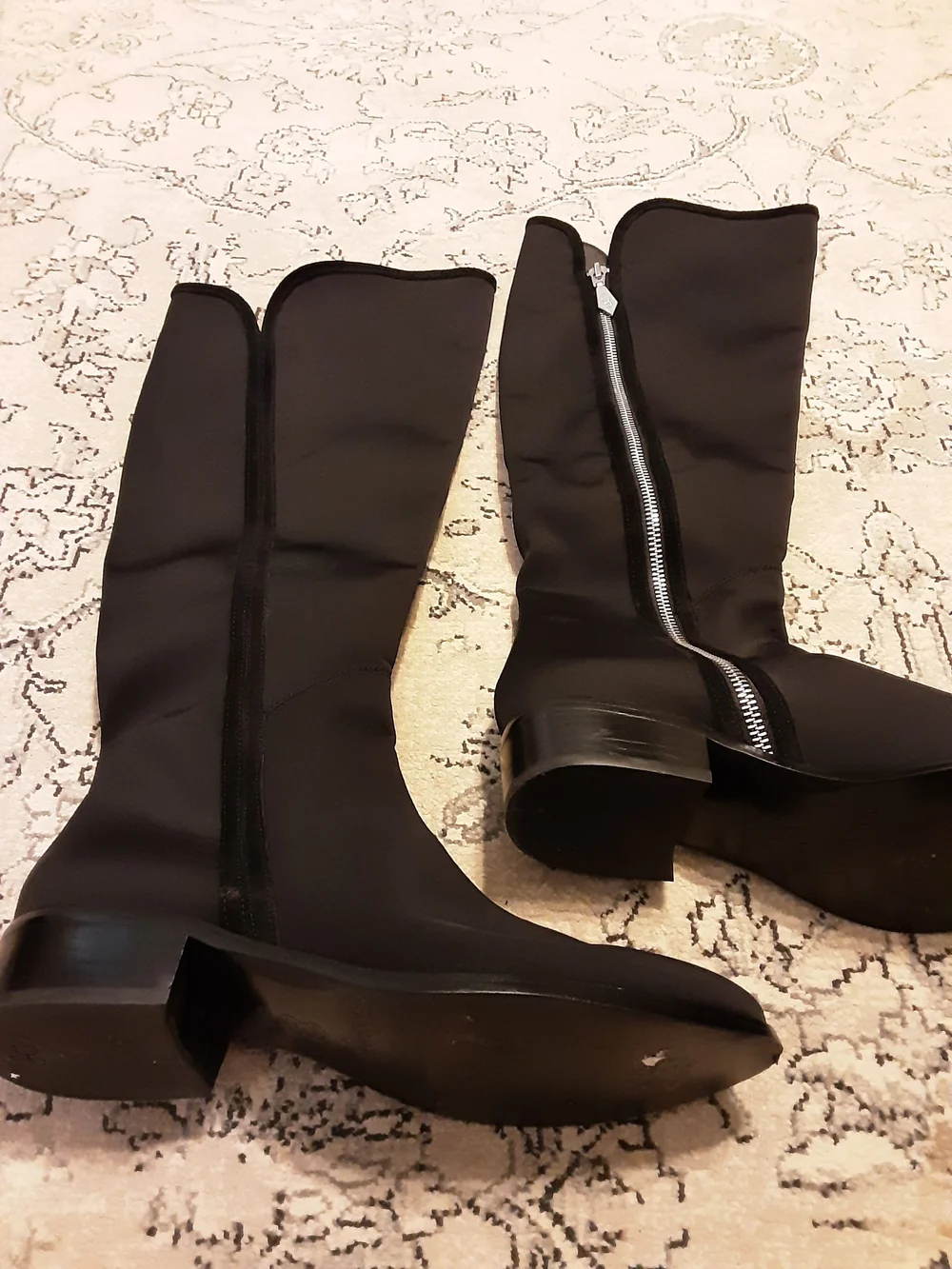 Donald Pliner Nova Black Knee-High Side-Zip Boots